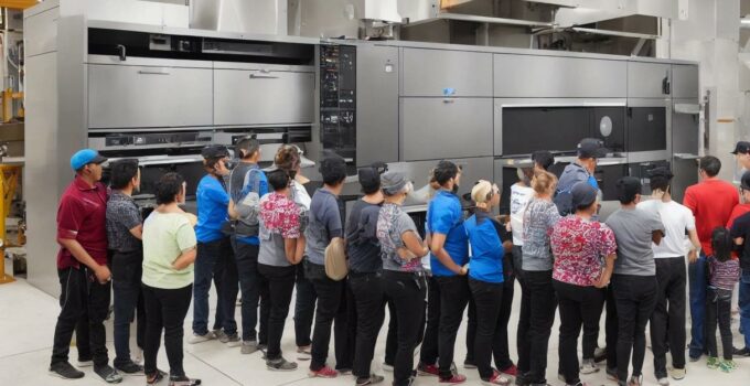 A Group Of People Are Gathered Around A Large Oven